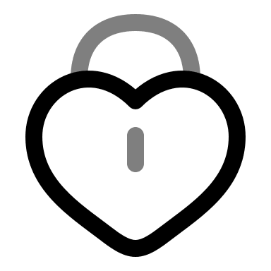 Heart Lock Symbol (Duotone) Free Open-Source SVG Icon (Solar)