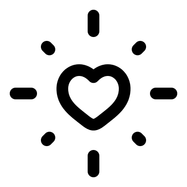 Shining Heart (Linear) Free Open-Source SVG Icon (Solar)