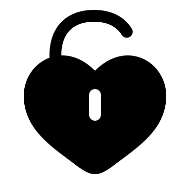 Bold Heart Unlock Symbol (Solar) Free Open-Source SVG Icon (Solar)