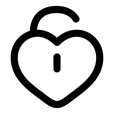 Heart Unlock Symbol (Linear) Free Open-Source SVG Icon (Solar)