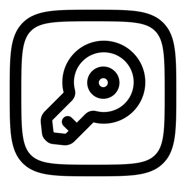 Minimalistic Square Key Design (Linear) Free Open-Source SVG Icon (Solar)