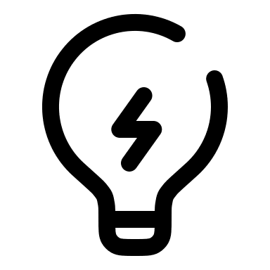 Broken Lightbulb with Bolt Free Open-Source SVG Icon (Solar)