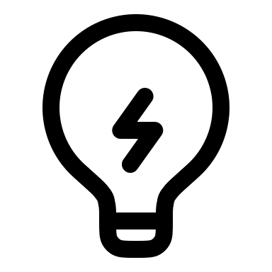 Lightbulb with Bolt (Linear) Free Open-Source SVG Icon (Solar)
