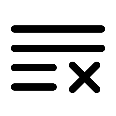 Crossed List (Linear) Free Open-Source SVG Icon (Solar)