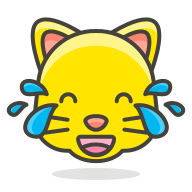 Cat Face With Tears of Joy Emoji Free Open-Source SVG Icon