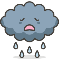 Cloud with Rain (Streamline Emojis) Free Open-Source SVG Icon