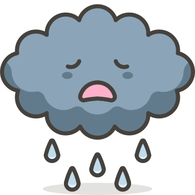 Cloud with Rain (Streamline Emojis) Free Open-Source SVG Icon (Streamline Emojis)