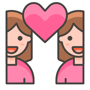 Couple with Heart (Woman-Woman) Free Open-Source SVG Icon (Streamline Emojis)