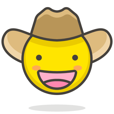 Cowboy Hat Face Emoji Free Open-Source SVG Icon (Streamline Emojis)