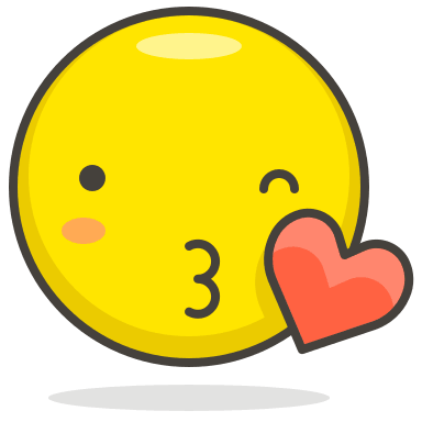 Face Blowing a Kiss Emoji Free Open-Source SVG Icon (Streamline Emojis)