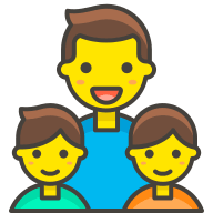 Family with Two Boys (Streamline Emojis) Free Open-Source SVG Icon