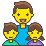 Family Man, Girl, and Boy (Streamline Emojis) Free Open-Source SVG Icon