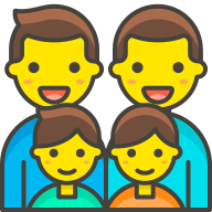 Family of Two Men and a Boy (Streamline Emojis) Free Open-Source SVG Icon