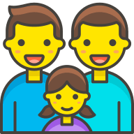 Family: Man, Man, and Girl Emoji (Streamline) Free Open-Source SVG Icon