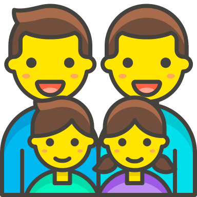 Family of Four: Man, Man, Girl, Boy (Streamline Emo Free Open-Source SVG Icon (Streamline Emojis)