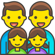 Family with Two Men and Two Girls (Streamline Emojis) Free Open-Source SVG Icon