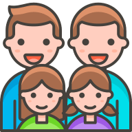 Family of Two Men and Two Girls (Streamline Emojis) Free Open-Source SVG Icon