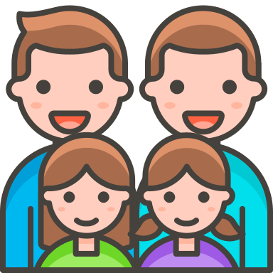 Family of Two Men and Two Girls (Streamline Emojis) Free Open-Source SVG Icon (Streamline Emojis)