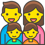 Family with Man, Woman, and Two Boys (Streamline Emojis) Free Open-Source SVG Icon