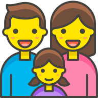 Family of Man, Woman, and Girl (Streamline Emojis) Free Open-Source SVG Icon