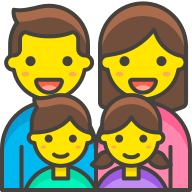 Family with Man, Woman, Girl, and Boy (Streamline Emojis Free Open-Source SVG Icon