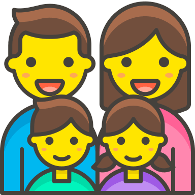 Family with Man, Woman, Girl, and Boy (Streamline Emojis Free Open-Source SVG Icon (Streamline Emojis)