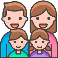 Family with Man, Woman, Girl, and Boy (Streamline Emojis Free Open-Source SVG Icon