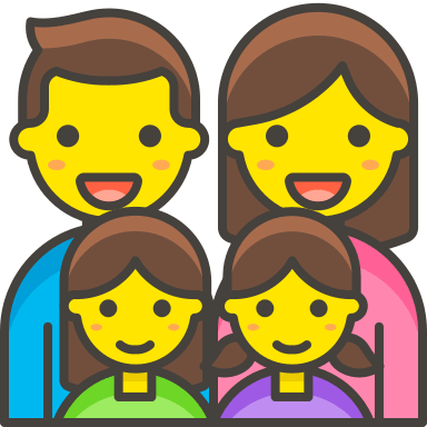 Family: Man, Woman, and Two Girls (Streamline Emojis) Free Open-Source SVG Icon (Streamline Emojis)