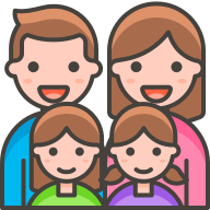 Family with Man, Woman, and Two Girls (Streamline Emojis) Free Open-Source SVG Icon