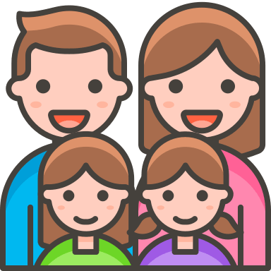 Family with Man, Woman, and Two Girls (Streamline Emojis) Free Open-Source SVG Icon (Streamline Emojis)