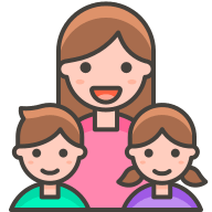 Family with Woman, Girl, and Boy (Streamline Emojis) Free Open-Source SVG Icon