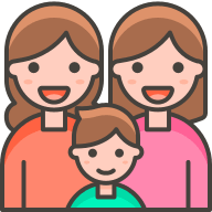 Family with Two Women and a Boy (Streamline Emojis) Free Open-Source SVG Icon