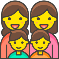 Family of Two Women and Two Boys (Streamline Emojis) Free Open-Source SVG Icon