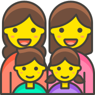 Family with Two Women, Girl, and Boy (Streamline Emojis) Free Open-Source SVG Icon