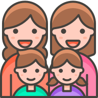 Family with Two Women, Girl, and Boy Free Open-Source SVG Icon