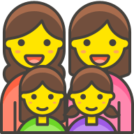 Family of Two Women and Two Girls (Streamline Emojis) Free Open-Source SVG Icon