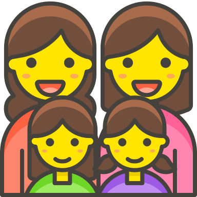 Family of Two Women and Two Girls (Streamline Emojis) Free Open-Source SVG Icon (Streamline Emojis)