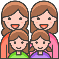 Two Women and Two Girls Family (Streamline Emojis) Free Open-Source SVG Icon