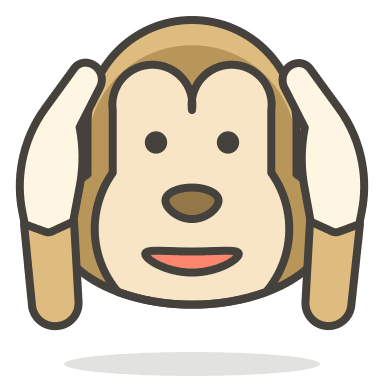 Hear No Evil Monkey Emoji Free Open-Source SVG Icon (Streamline Emojis)