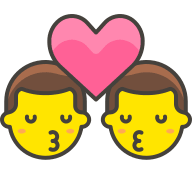 Kiss Between Two Men Emoji (Streamline) Free Open-Source SVG Icon