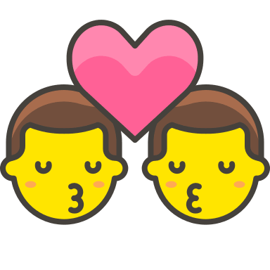 Kiss Between Two Men Emoji (Streamline) Free Open-Source SVG Icon (Streamline Emojis)