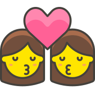 Kiss Between Two Women Emoji (Streamline) Free Open-Source SVG Icon