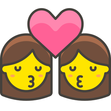 Kiss Between Two Women Emoji (Streamline) Free Open-Source SVG Icon (Streamline Emojis)