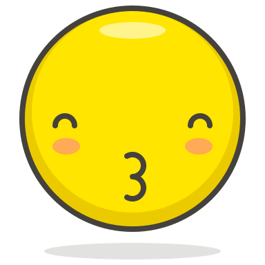 Kissing Face with Smiling Eyes Free Open-Source SVG Icon (Streamline Emojis)