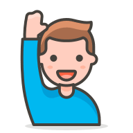 Man Raising Hand Gesture (Streamline) Free Open-Source SVG Icon