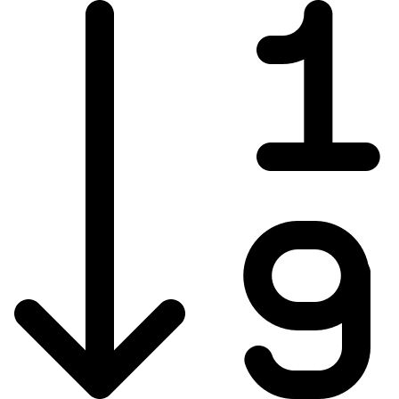 Ascending Number Order Free Open-Source SVG Icon (Streamline)