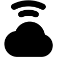 Cloud with Wi-Fi Signal (Solid) Free Open-Source SVG Icon