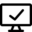 Desktop Computer with Success Check (Streamline) Free Open-Source SVG Icon
