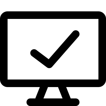 Desktop Computer with Success Check (Streamline) Free Open-Source SVG Icon (Streamline)