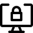 Secure Desktop Computer Lock with Padlock (Streamline) Free Open-Source SVG Icon